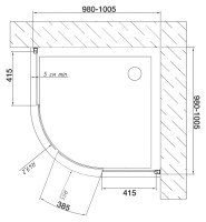 Душевой уголок Vegas Glass ZS 100 07 01 профиль матовый хром, стекло прозрачное