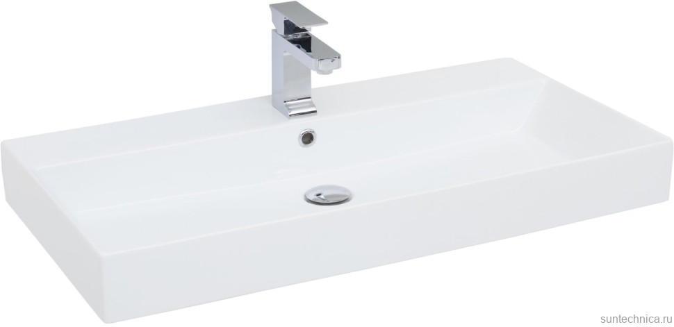 Тумба с раковиной Aquanet Nova Lite 85 напольная, белая, 3 ящика