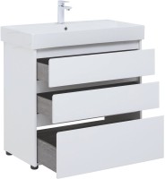 Тумба с раковиной Aquanet Nova Lite 85 напольная, белая, 3 ящика