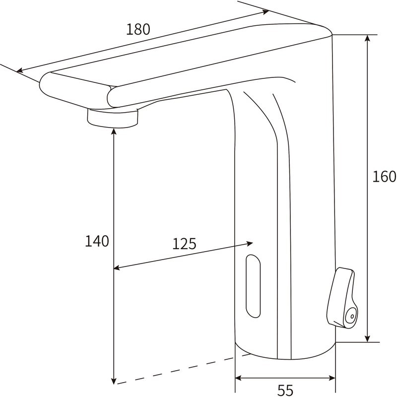 Смеситель для раковины beWash Photocell BWAM1BS8039 сенсорный, черный