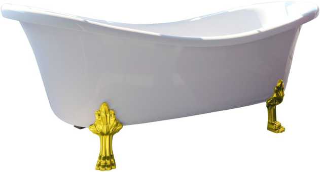 Ванна из искусственного камня Фэма Габриэлла 2 190x80 белая, ножки золото