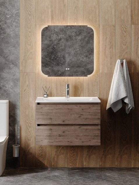 Тумба с раковиной Teymi Laina 75 темный дуб