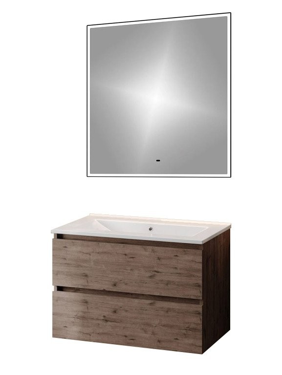 Тумба с раковиной Teymi Laina 75 темный дуб