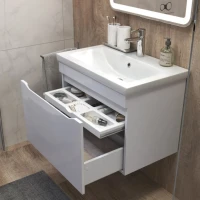 Тумба с раковиной Vigo Grani 70 подвесная, белая, раковина Como 70