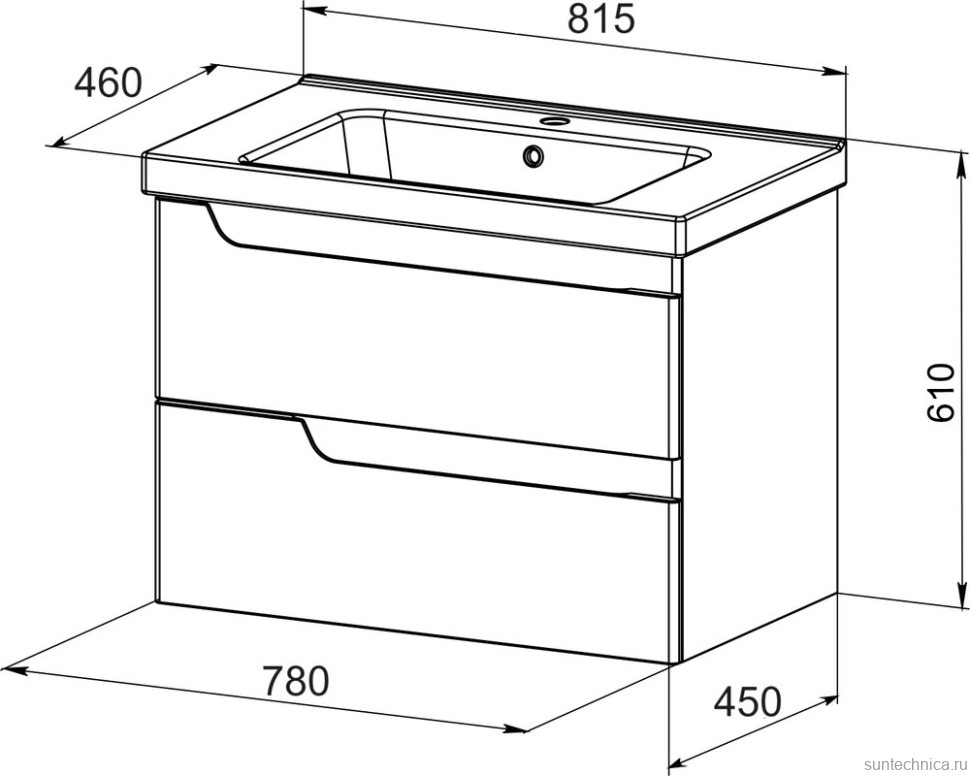 Тумба под раковину Orange Topline Milano 80 белый глянец