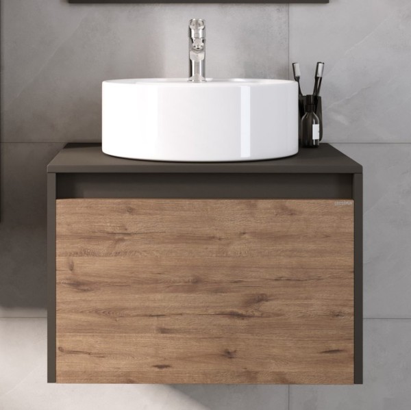 Тумба с раковиной Grossman Смарт 60 веллигтон, графит