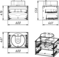 Тумба с раковиной Grossman Смарт 60 веллигтон, графит