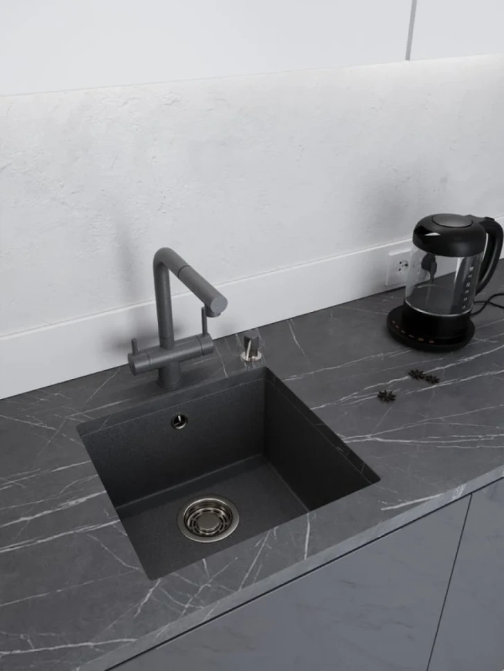 Мойка кухонная Emar Quartz EMQ-1455.P антрацит