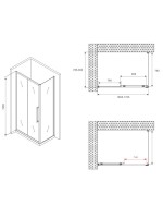 Душевой уголок Abber Schwarzer Diamant AG30170BMH-S80BM 170х80 см, профиль матовый черный, стекло матовое