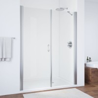 Душевая дверь в нишу Vegas Glass EP-F-2 180 08 01 L профиль глянцевый хром, стекло прозрачное