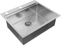 Комплект Мойка Paulmark Kroner-Pro PM705951-BS+A405-BS с коландером, брашированная нержавеющая сталь + Измельчитель Bone Crusher BC 810-AS