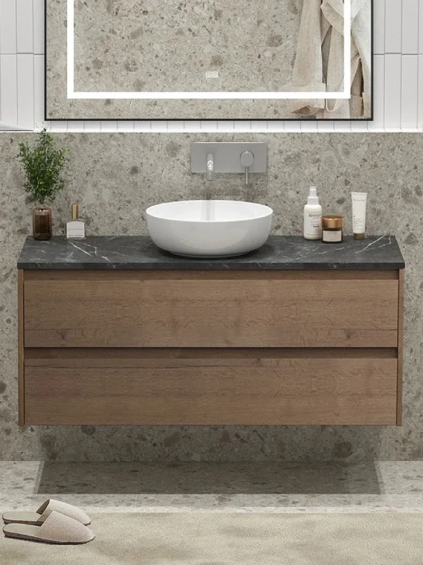 Тумба с раковиной BelBagno Kraft 120 со столешницей, без отвертсия под смеситель, 2 ящика, rrovere tabacco
