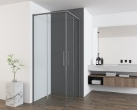 Душевой уголок Vincea Ultima VSS-7UL1010CLGM 100х100 см, профиль вороненая сталь, стекло прозрачное