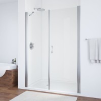 Душевая дверь в нишу Vegas Glass EP-F-2 155 08 01 R профиль глянцевый хром, стекло прозрачное