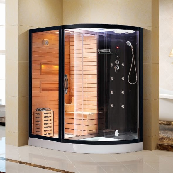 Душевая кабина Ceruttispa Lugano Nero-L Black 8343 с сауной