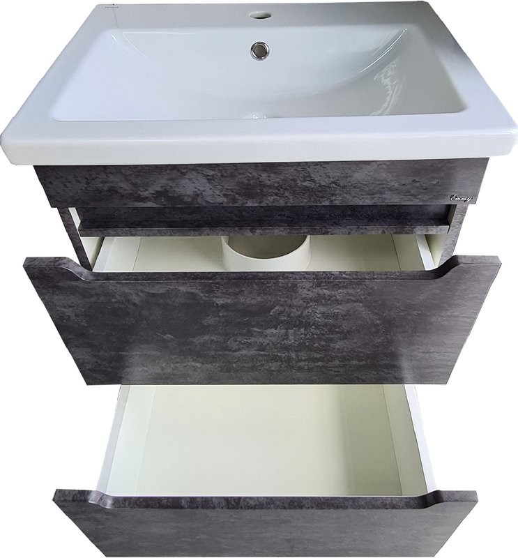 Мебель для ванной комнаты Emmy Стоун 80 напольная, серый бетон