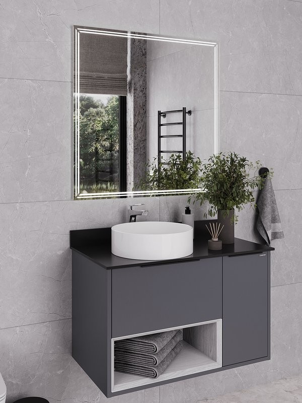 Зеркало Comforty Джанкой 90 с подсветкой, бесконтактный сенсор, антизапотевание