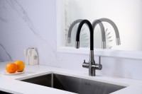 Смеситель для кухни Paulmark Salix 213419-GM, вороненая сталь, черный, с гибким изливом
