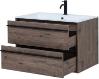 Тумба с раковиной Aquanet Lino 80 дуб веллингтон