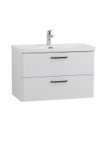 Тумба с раковиной BelBagno Due 80 ручки матовый темный никель, белый металлик