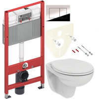 Комплект Унитаз подвесной Ideal Standard Eurovit K881201 безободковый + Инсталляция TECE Now 9400412 4 в 1 с кнопкой смыва