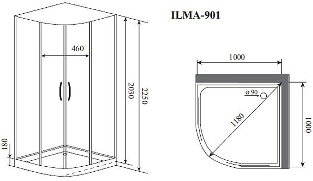 Душевая кабина Timo Premium ILMA 901