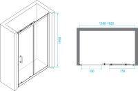 Душевой уголок RGW Passage PA-14+110 см (158-162)x110x195 профиль хром, стекло прозрачное