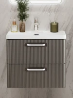 Мебель для ванной комнаты BelBagno Due 60 ручки белые, оружейная сталь