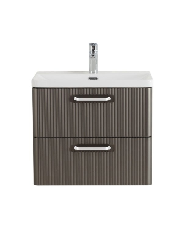 Мебель для ванной комнаты BelBagno Due 60 ручки белые, оружейная сталь