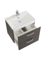 Мебель для ванной комнаты BelBagno Due 60 ручки белые, оружейная сталь