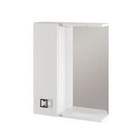 Зеркало Mixline Квадро 55 левое с подсветкой, белое