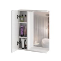 Зеркало Mixline Квадро 55 левое с подсветкой, белое