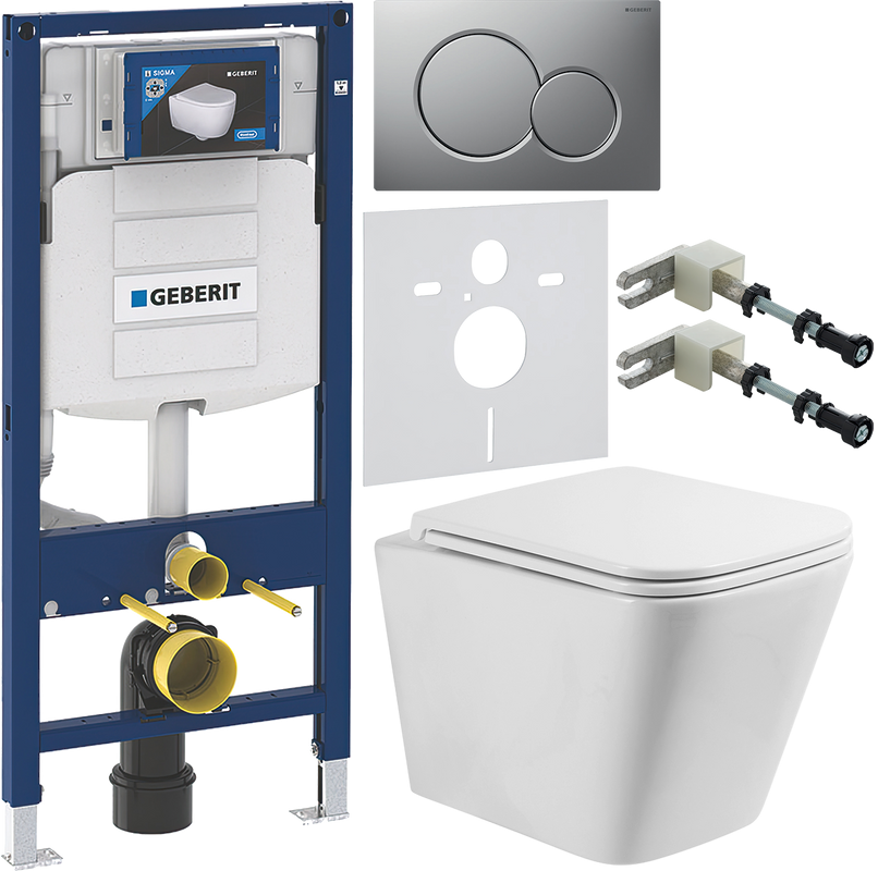 Комплект Унитаз подвесной BelBagno Ardente-R BB520CHR безободковый + Крышка BB2322SC с микролифтом + Инсталляция Geberit Duofix UP 320 111.300.00.5 + Кнопка Sigma 01 115.770.JQ.5 лакированная, матовый хром + Крепления 111.815.00.1 к стене + Звукоизоляция