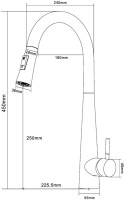 Смеситель для кухни Orange Steel M99-007b черный