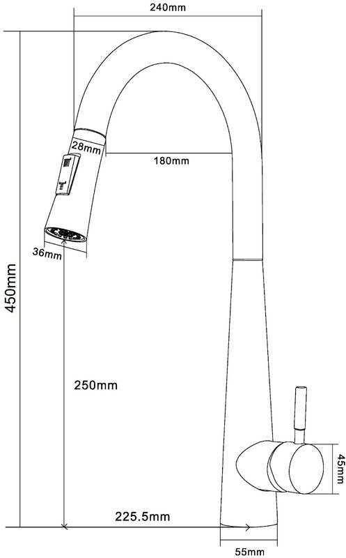 Смеситель для кухни Orange Steel M99-007b черный