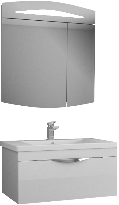 Мебель для ванной комнаты Owl 1975 Sjel подвесная, белый лак, 80