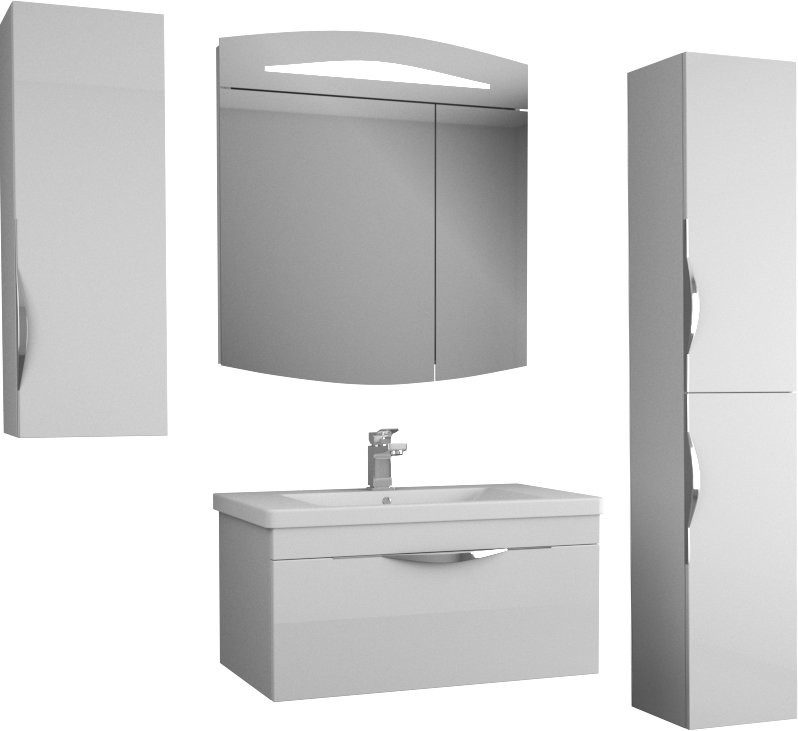 Мебель для ванной комнаты Owl 1975 Sjel подвесная, белый лак, 80