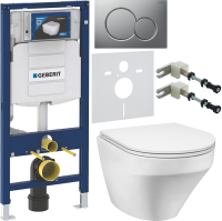 Комплект Унитаз подвесной AM.PM Inspire FlashClean C501700WH + Крышка C507853WH с микролифтом + Инсталляция Geberit Duofix UP 320 111.300.00.5 + Кнопка Sigma 01 115.770.JQ.5 лакированная, матовый хром + Крепления 111.815.00.1 к стене + Звукоизоляция