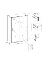 Душевой уголок Veconi Rovigo RV-046 110x80x195, профиль матовый хром, стекло прозрачное