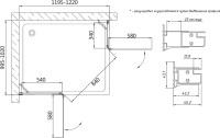 Душевой уголок Vegas Glass AFA-F 120*100 07 01 L профиль матовый хром, стекло прозрачное