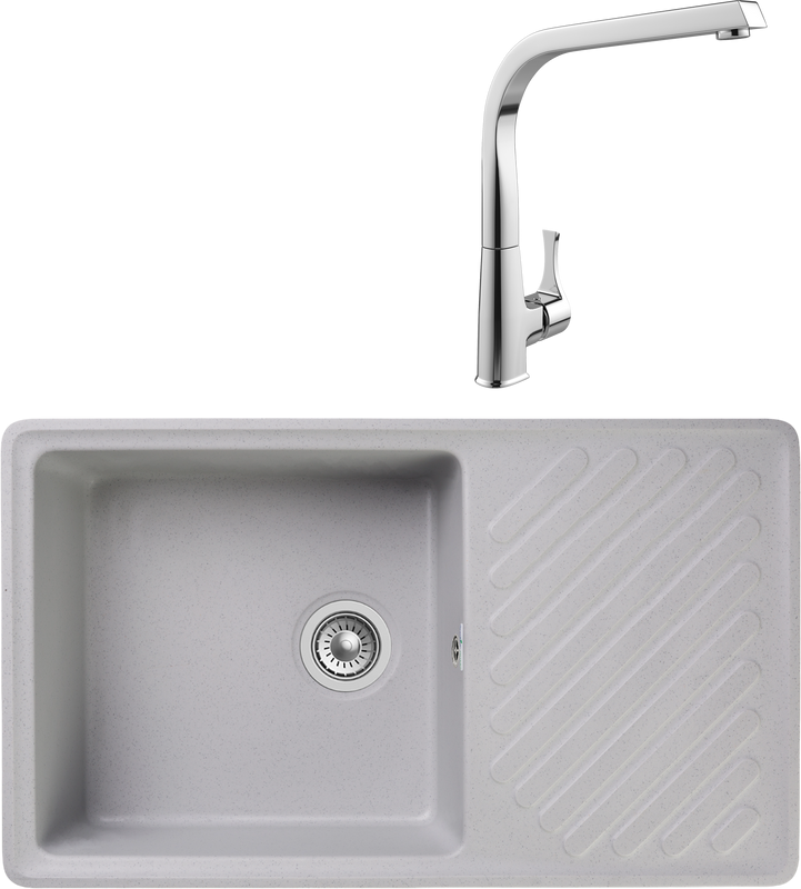 Комплект Мойка GranFest Quarz Z 53 серая + Смеситель MEGA Mega