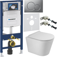 Комплект Унитаз подвесной BelBagno Flay-r + Крышка BB901SC с микролифтом + Инсталляция Geberit Duofix UP 320 111.300.00.5 + Кнопка Sigma 01 115.770.JQ.5 лакированная, матовый хром + Крепления 111.815.00.1 к стене + Звукоизоляция
