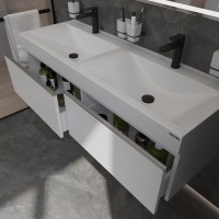 Тумба под раковину Velvex Pulsus 140 подвесная, белая
