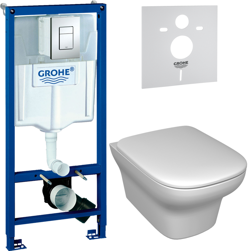 Комплект Унитаз подвесной Jacob Delafon Vox + Крышка E20142-00 с микролифтом + Инсталляция Grohe Rapid SL 38772001 3 в 1 с кнопкой смыва + Звукоизоляция