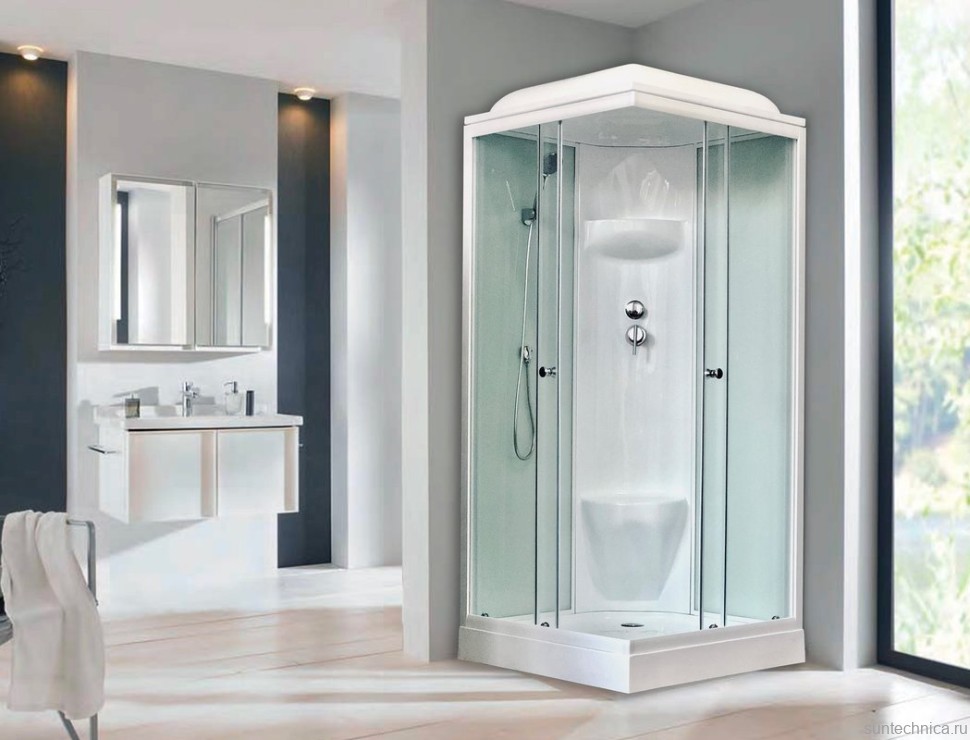 Душевая кабина Royal Bath HP RB 90HP6-WT с низким поддоном, с сиденьем