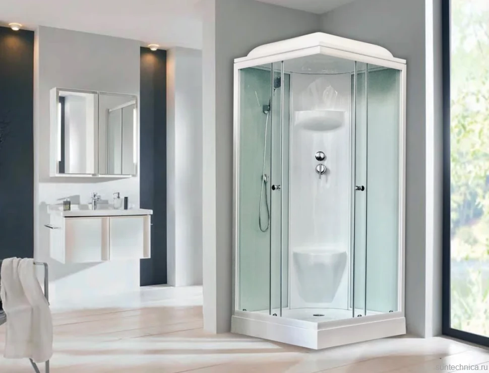 Душевая кабина Royal Bath HP RB 90HP6-WT с низким поддоном, с сиденьем