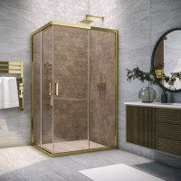 Душевой уголок Vegas Glass ZA-F Tur Novo h1900 110*80 09 05 профиль золото, стекло бронза