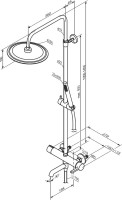 Душевая стойка Damixa Scandinavian Pure 936740300 черный матовый