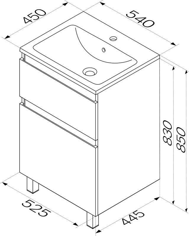 Мебель для ванной комнаты AM.PM X-Joy 55 напольная, белый глянец