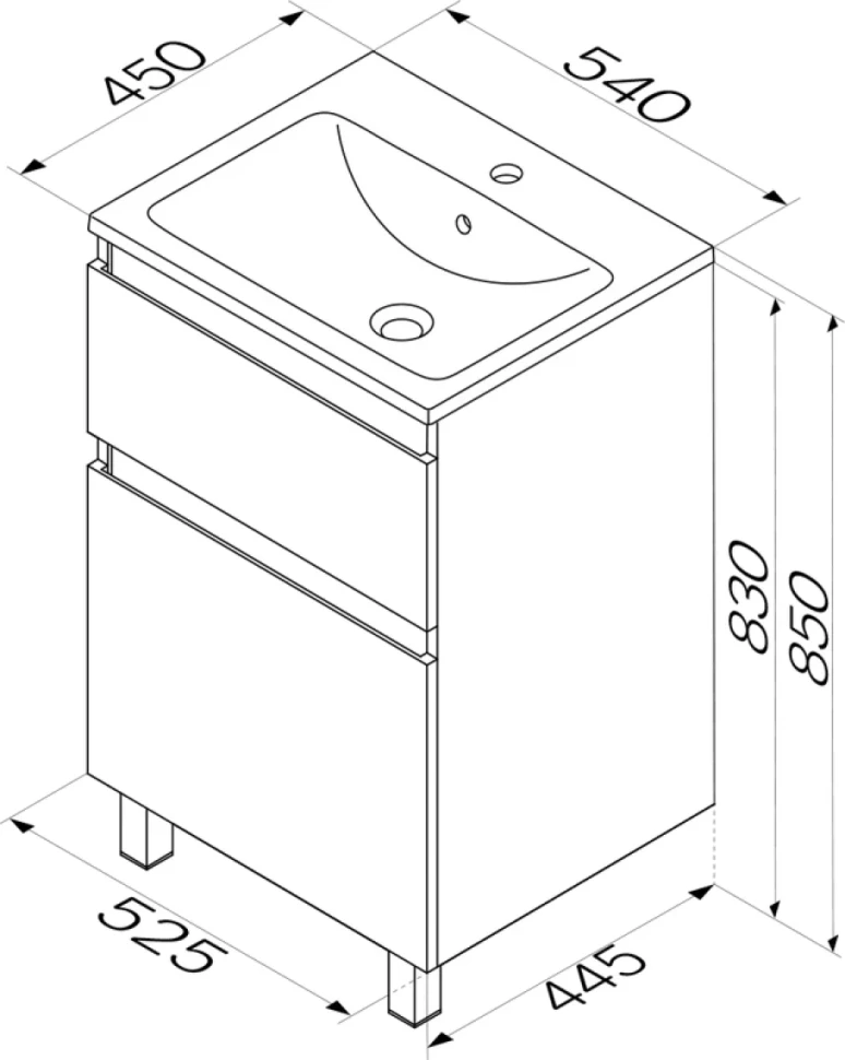 Мебель для ванной комнаты AM.PM X-Joy 55 напольная, белый глянец